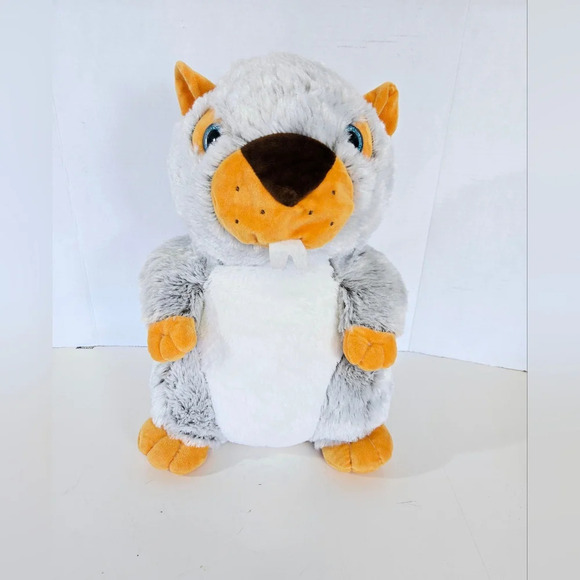 Best Toy Mfg. Other - Best Toy 13” BEAVER Plush Grey Orange Big Blue Glittery Eyes Stuffed Ani…
